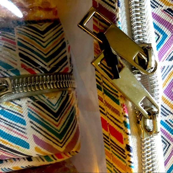 Under1sky NWT Clear makeup case with 3 cases inside, top zip brush case - Picture 5 of 11